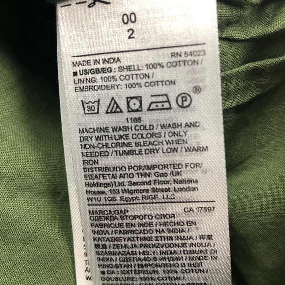 GAP Eyelet Tiered Mini Skirt Olive Green NWT - Picture 9 of 11